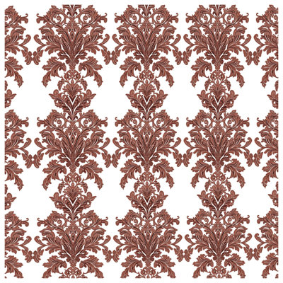 Couvertures brun à motif damassé