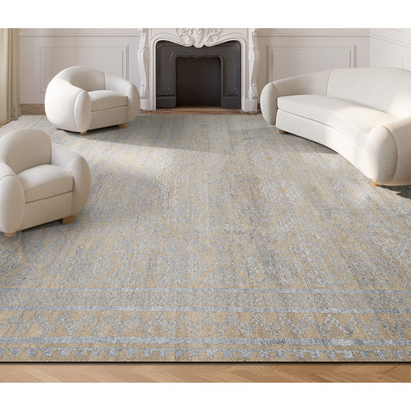 La Ciel Wool Damask Area Rug