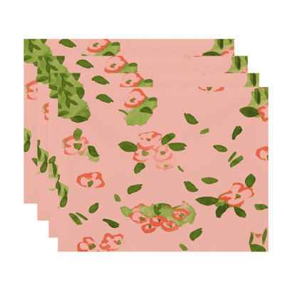 Polyester Floral Rectangle Placemat