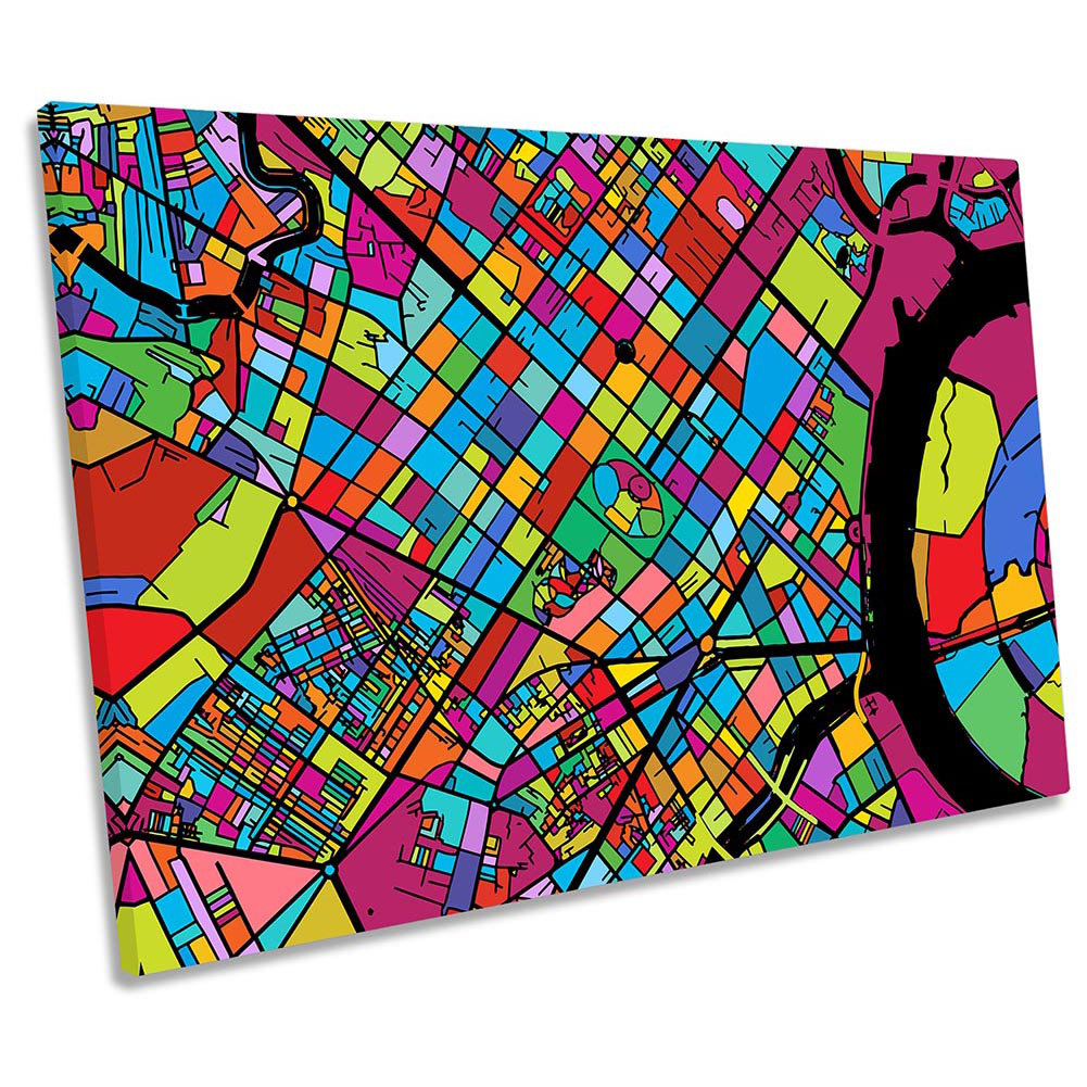 Ho Chi Minh City Vietnam Map - Wrapped Canvas Graphic Art