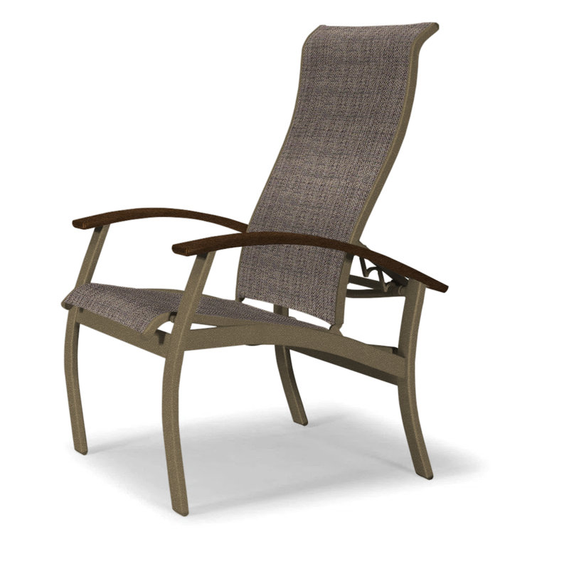 Chaise de patio Askar, Bois de plage texturé, Moka Sunbrella®, Kona