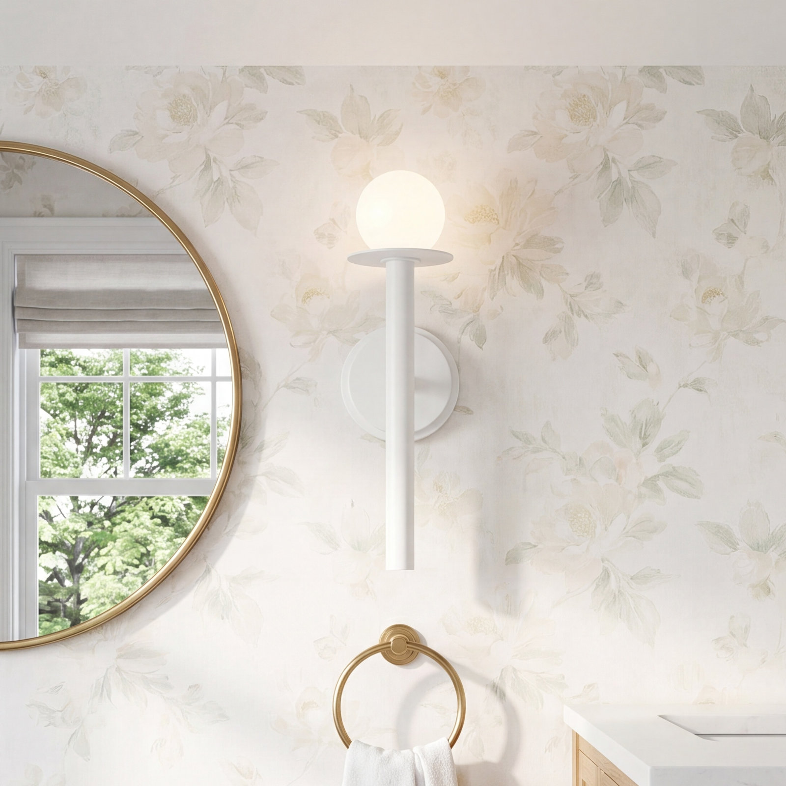 Single Frosted Dimmable Vanity Light