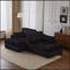 Double méridienne intérieure, canapé-lit surdimensionné et rembourré, siège de luxe, siège profond, sans assemblage requis, noir-115693725
