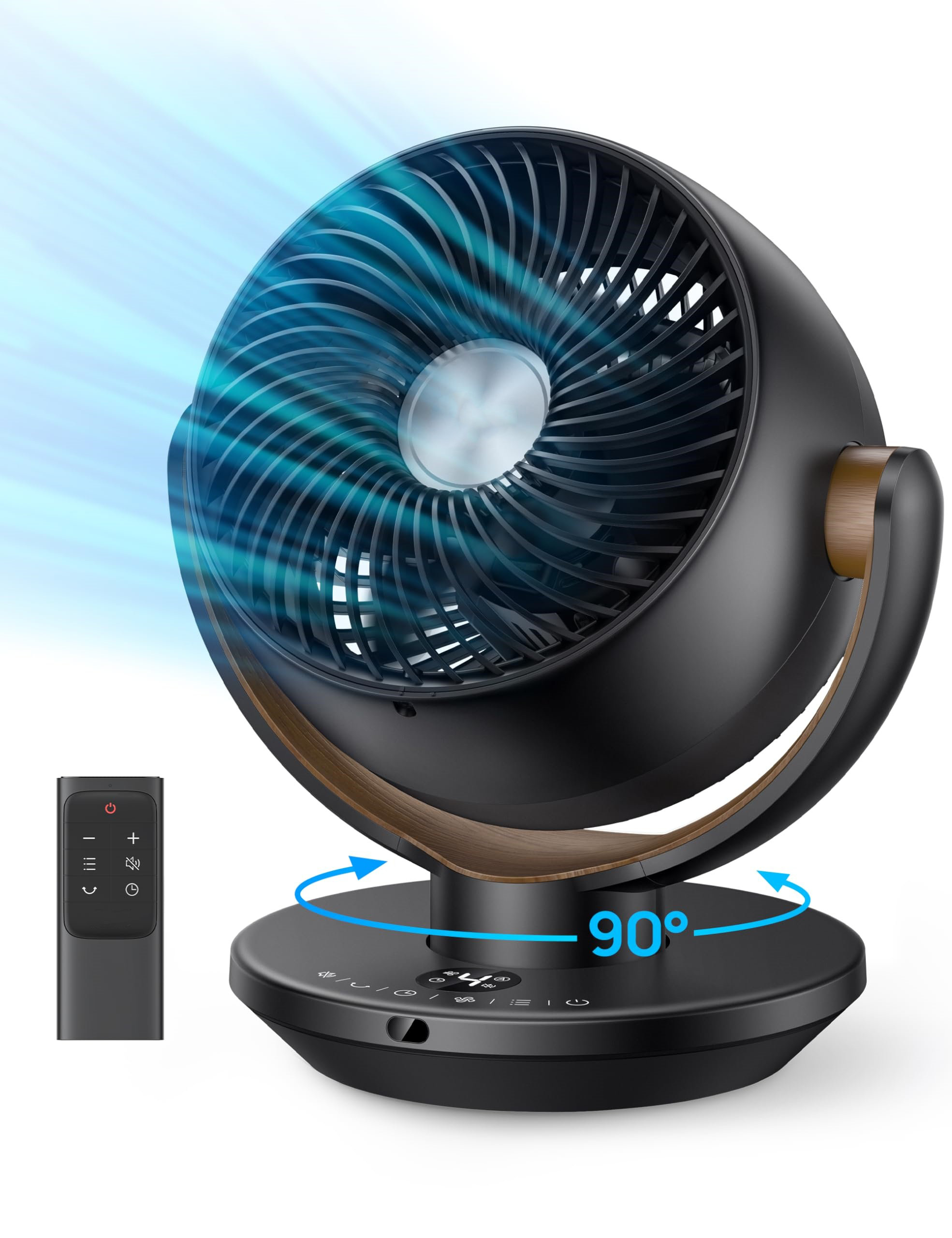 Petit Ventilateur De Table Silencieux Électrique Rechargeable Pour Chambre À Coucher Bureau Noir
