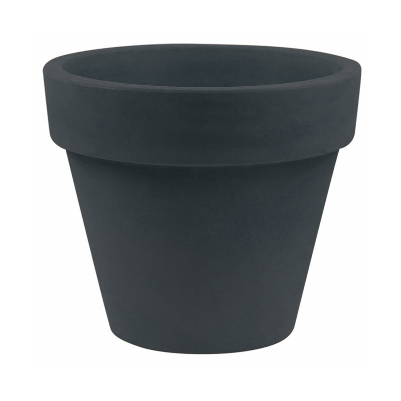Pot à fleurs en résine Maceta, Anthracite, H 13,75 po x l 15,75 po x P 15,75 po