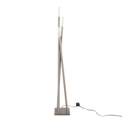 Icicle Contemporary Floor Lamp With Frosted Sconces, Brushed Nickel Finish, And Stalactite Design For Modern Interiors