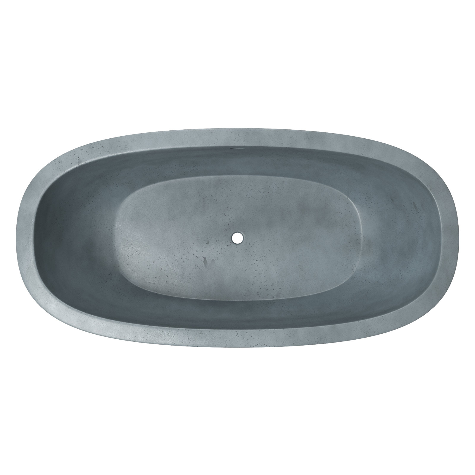 Avalon NativeStone Concrete Freestanding Oval Soaking Bathtub, 23" H x 36" W x 72" L, Ocean