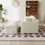 Chaise d'appoint moderne 43,9 po, canapé simple rembourré avec coussins et banc repose-pieds-1033536397