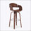 Tabouret tournant Mid-Century moderne avec placage en noyer, similicuir et repose-pieds chromé pour un confort élégant