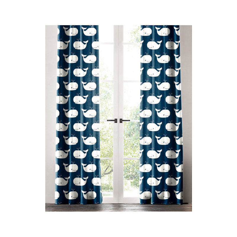  Panneau de rideau simple Whale Tale, l 50 po x L 72 po