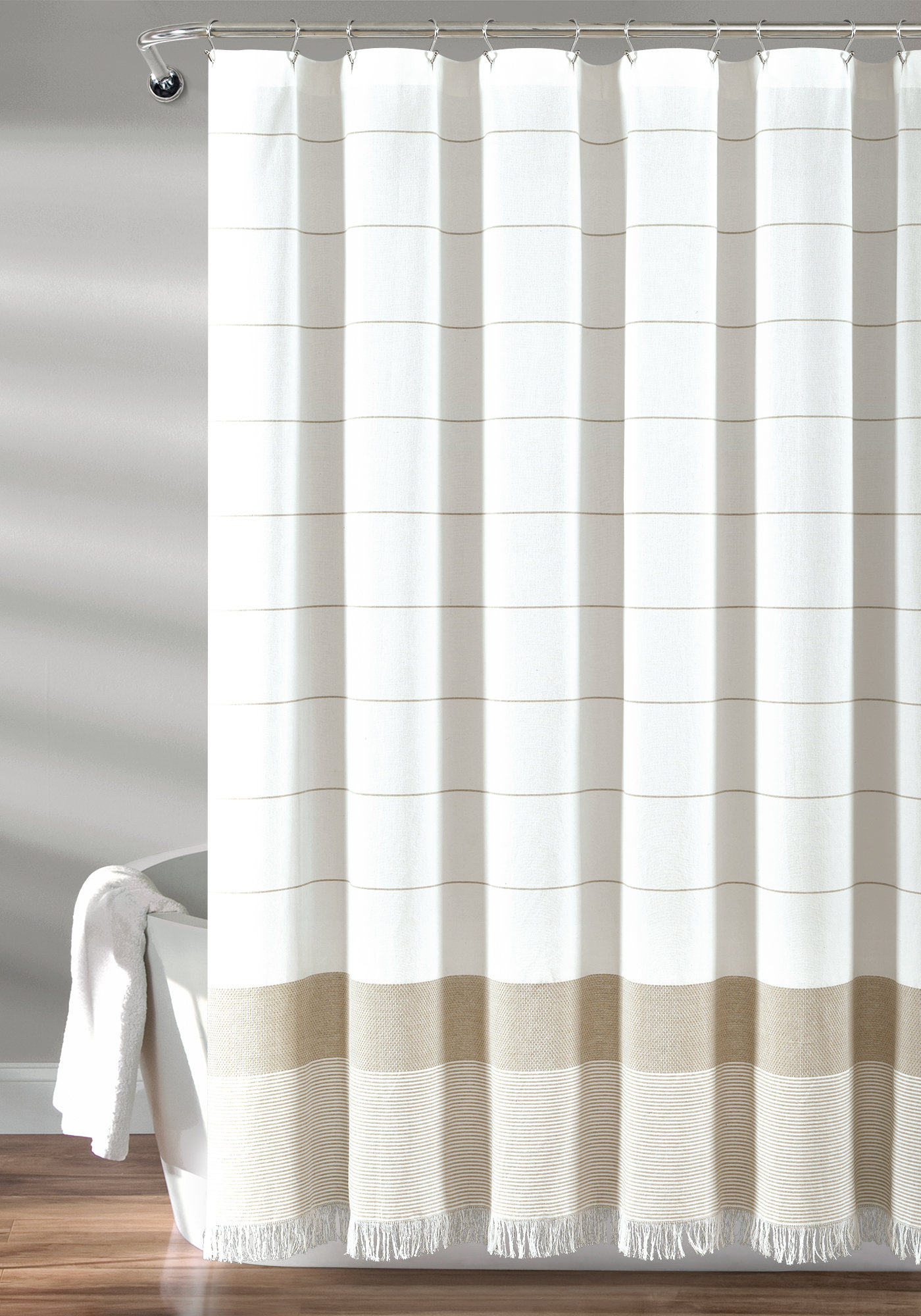 Nappe à Rayures Tissées En Coton Recyclé - Blanc Et Couleurs