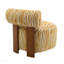 Fauteuil d'appoint de style contemporain avec dossier cylindrique en mousse à haute densité et tissu zébré rembourré à finition jaune de style contemporain-130219383
