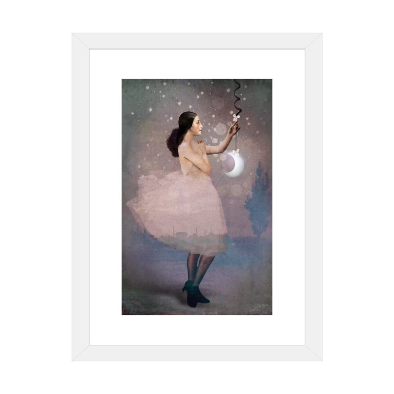 «Magic Ribbon» par Catrin Welz-Stein - impression d'art graphique, H 32 po x l 24 po x P 1 po, Blanc, Papier encadré blanc