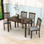 Ensemble de salle à manger 5 pièces Helgine, table rectangulaire en bois et 4 chaises rembourrées-1427145489-1427145488