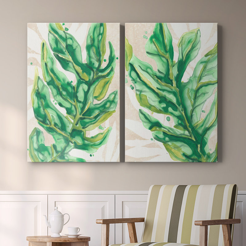 Parchment Palms III -Premium Gallery Wrapped Canvas -Ready to Hang, 12" H x 8" W