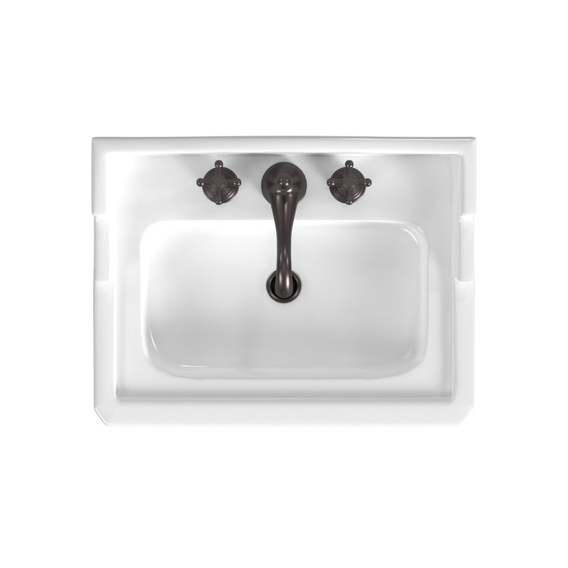 Cheviot Products Essex 24" Console Bathroom Sink with Overflow & Metal Base, Matte Black, 8" Widespread