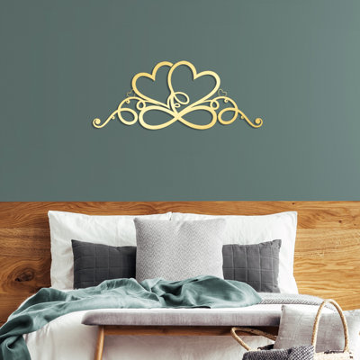 Hearts & Infinity Metal Wall Decor Love Art with Your Custom Text for Wedding, Valentines Day Gift
