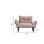 Causeuse de futon à structure métallique en beige, profondeur 49 po, largeur 24 po, hauteur 35 po, poids siège beige, 49 lb. 24,68 34,48 30,49 lb-1225124665