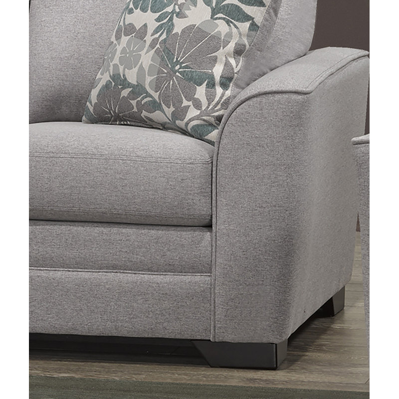 Canapé et fauteuil 2 pièces en tissu gris clair Laeticia, Gris clair