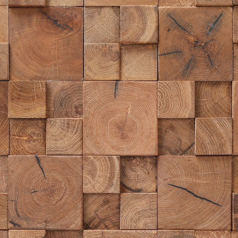Rustic Cubic Hardwood Abstract Wall Art, 18" x 18"