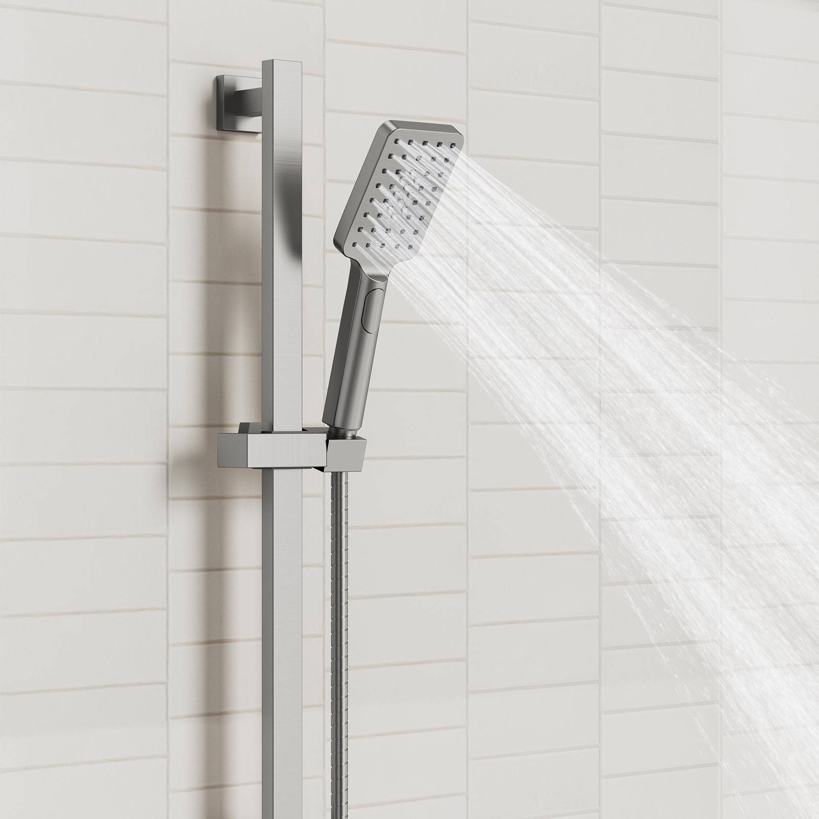 3-Function Handheld Shower with Slide Bar, Brushed Nickel