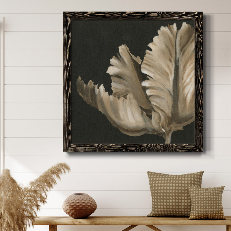 Classical Blooms II - Art mural encadré sur toile, Noir, H 20 po x l 20 po x P 1,5 po