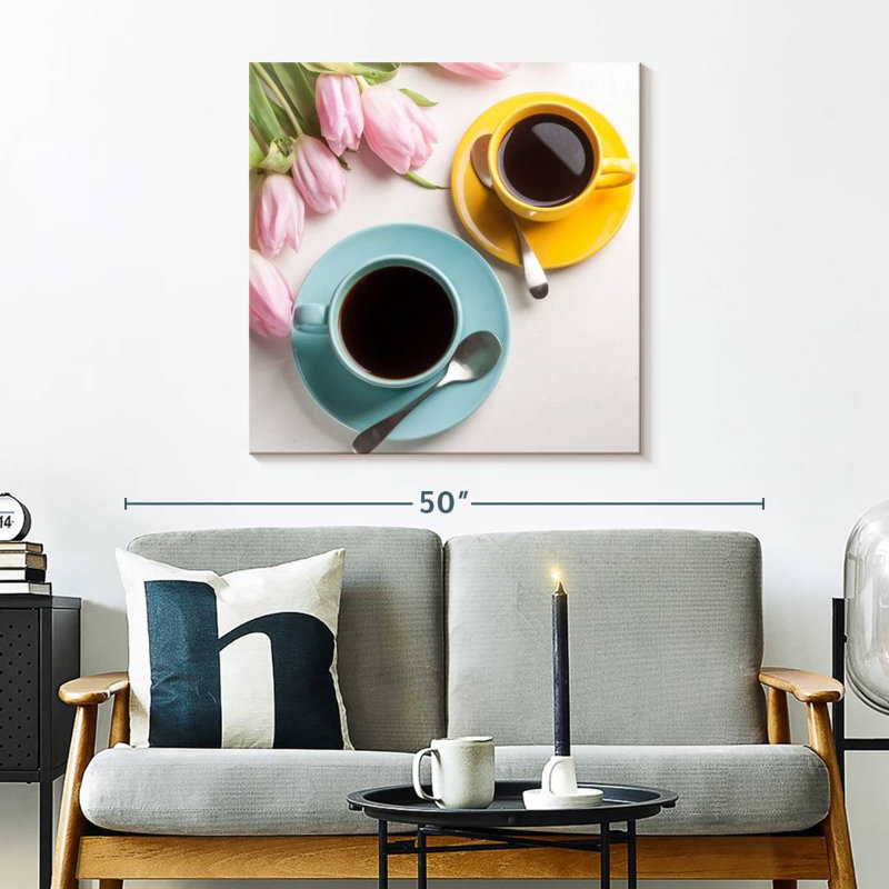 Arney café et tulipes, H 30 po x l 30 po