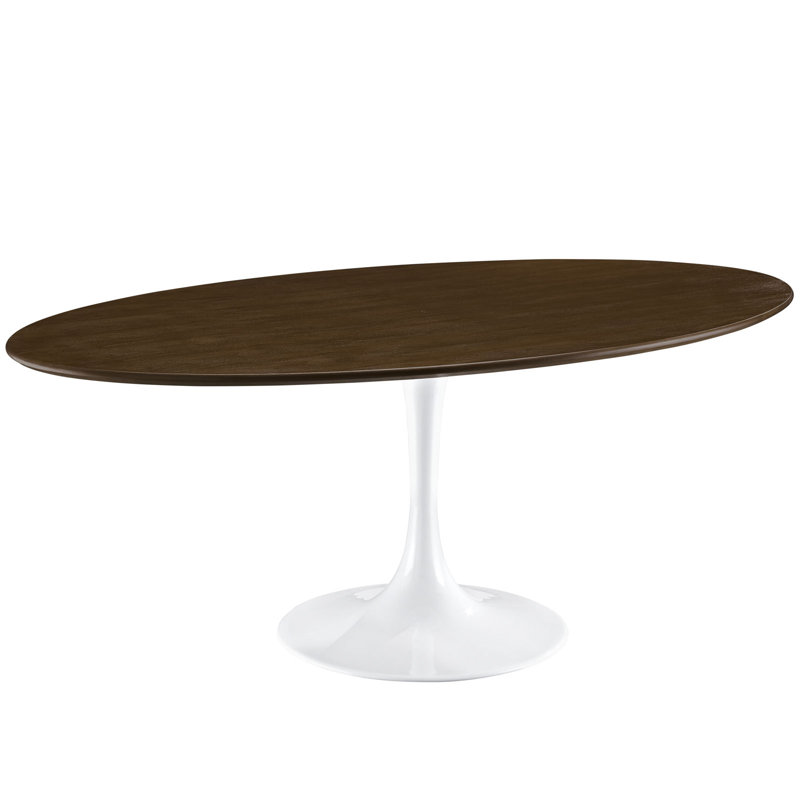 Silver Orchid Fein Oval Dining Table, Black, 60" W x 60" L, Walnut