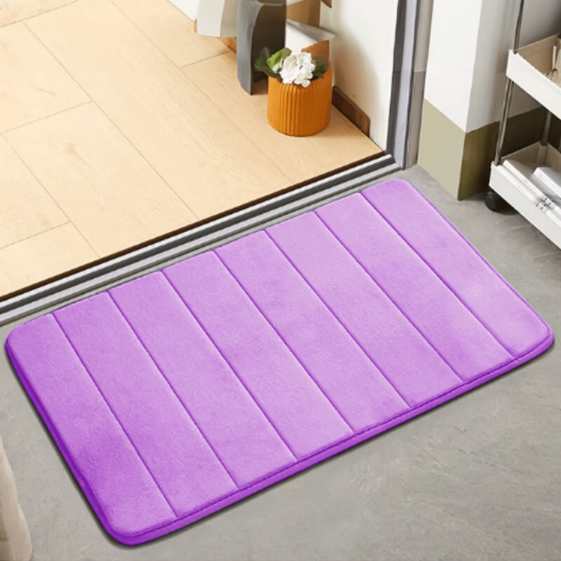 Nakiyha Rectangle Non-Slip Bath Mat, Lilac, 50cmW x 80cmL