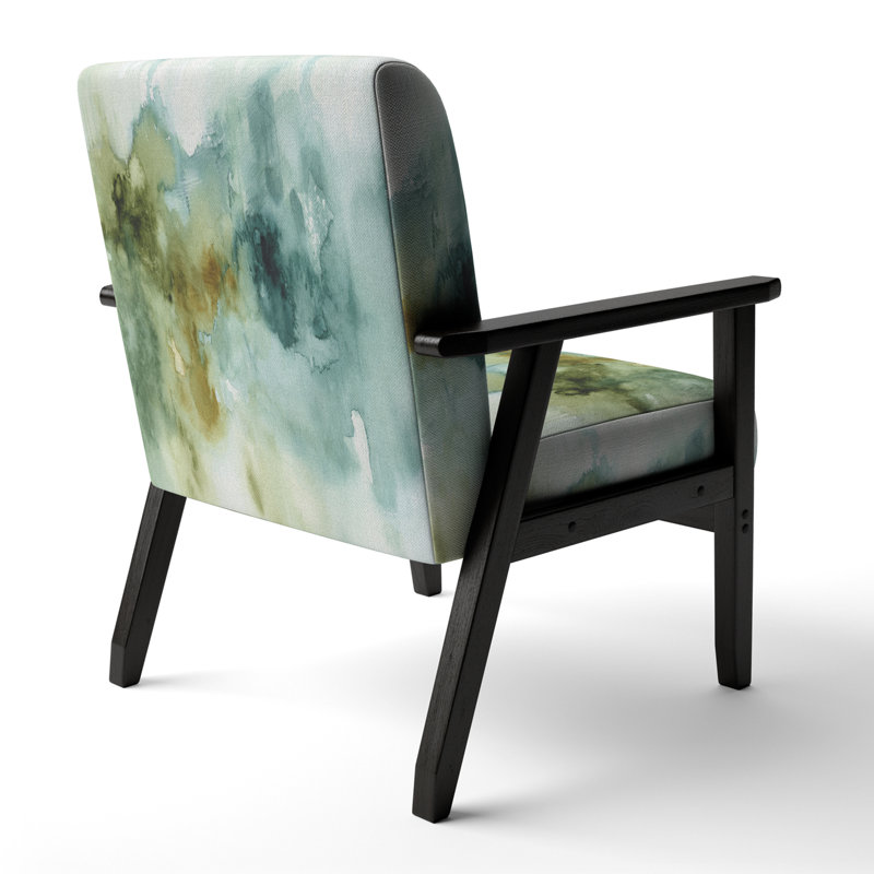 Flonory - Abstract Watercolor Green House - Fauteuil d'appoint rembourré en velours