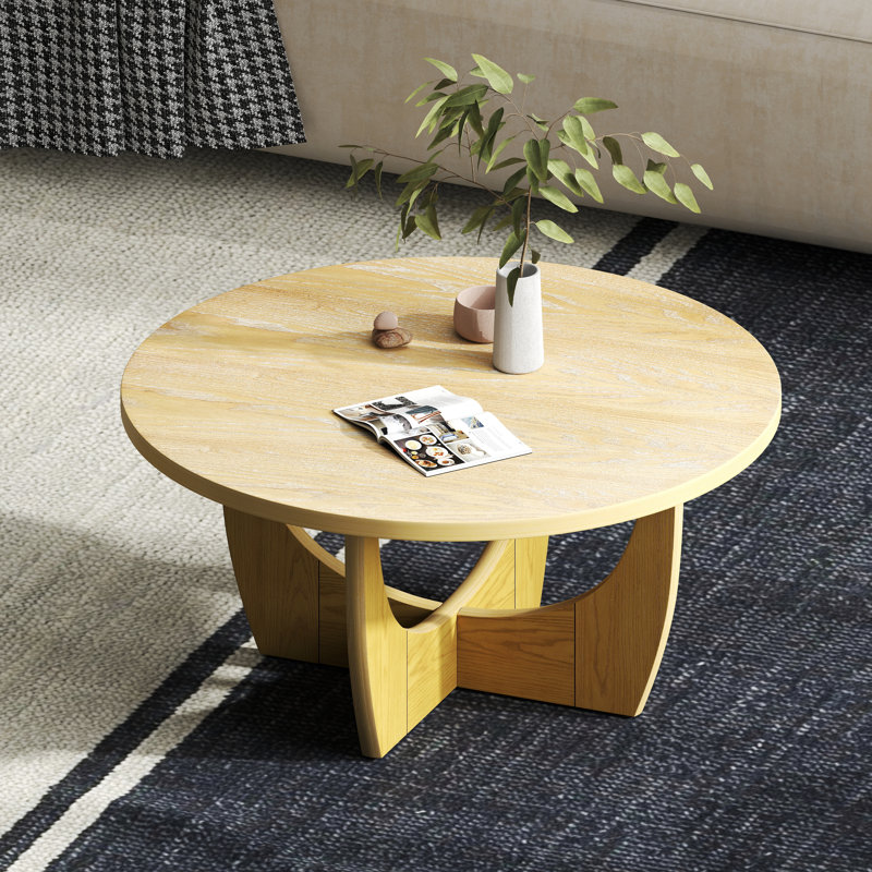 Tables basses rondes en bois 36 po, chêne