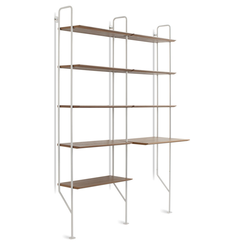 Hitch Ladder Desk, White, Walnut