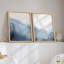 Art mural encadré, impression de formes abstraites bleues et noires en forme de vague de fumée décorative pour salon, chambre à coucher, bureau-116539112-116539111