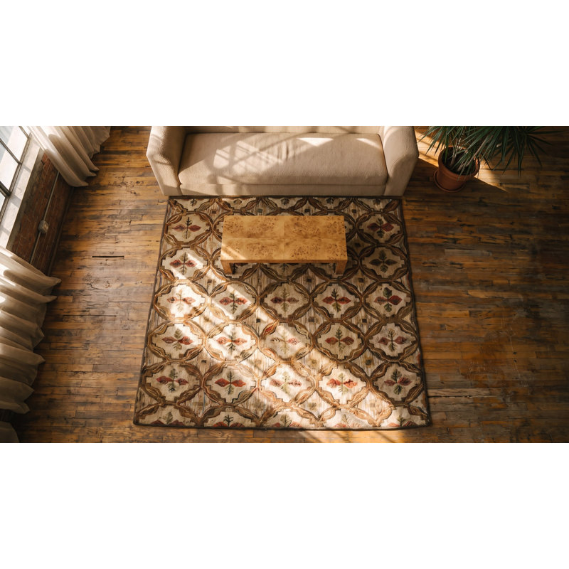Antique 1890s American Ivory Hooked Wool Small Scatter Size Rug