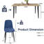 Ensemble de table de salle à manger de style industriel 63 pouces avec 4 chaises en tissu bleu-273402521