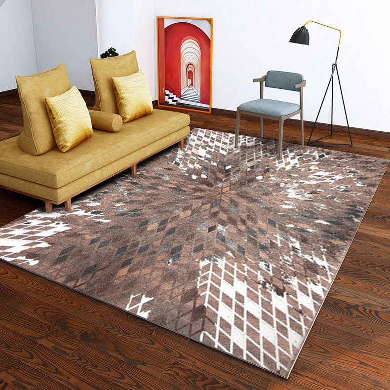 Supernova Eruption Brown Area Rug, Rectangle 4' x 6'