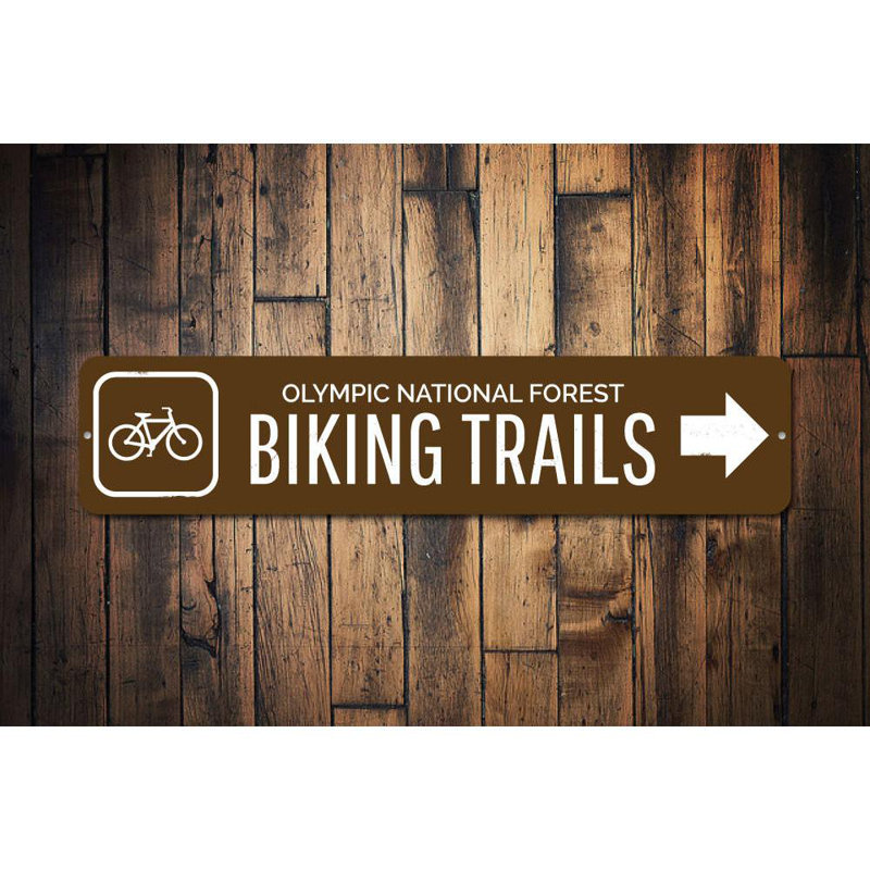 Plaque en aluminium sur mesure «Biking Trails», H 6 po x l 24 po x P 0,063 po