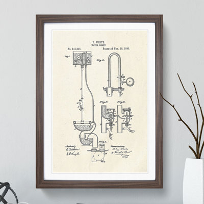 Toilet Water Closet Patent - Picture Frame Graphic Art