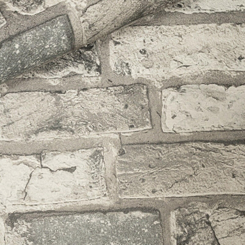 Wallpaper Grey Charcoal Textured Brick Modern Distressed 10.5M X 0.53M Effect Vinyl Full Roll