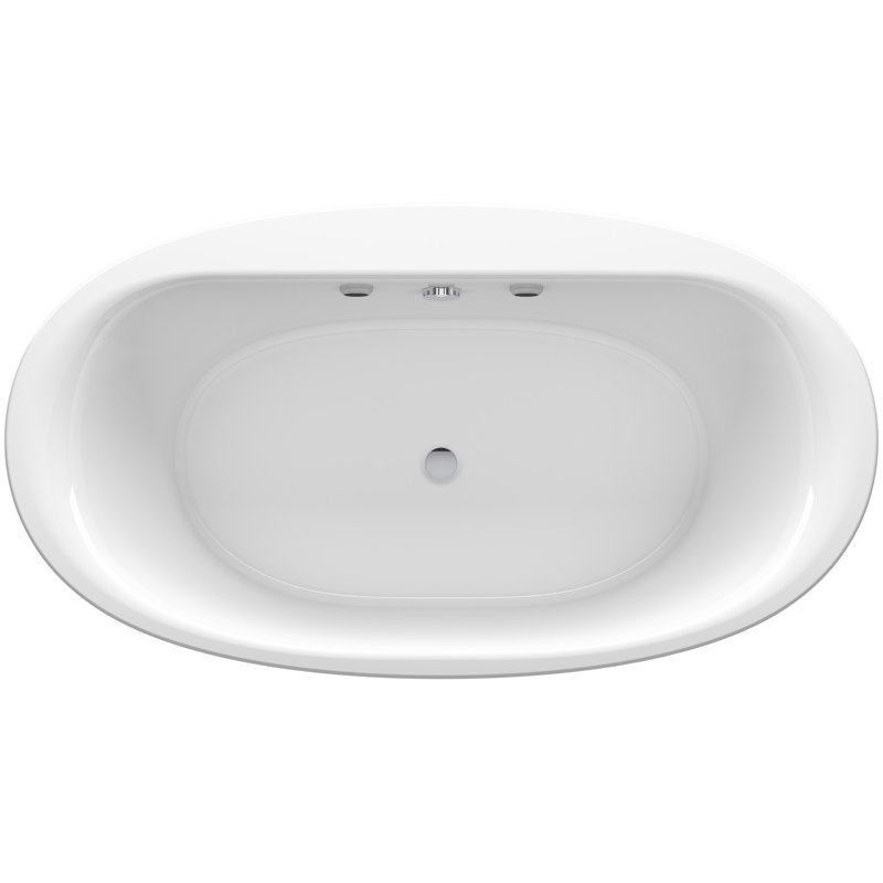 Sunstruck 65.5" x 35.5" Oval Freestanding Air Bathtub, Blanc