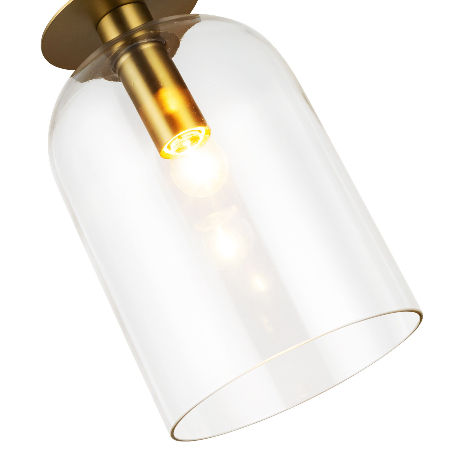 Delisa Single Light Glass Steel Pendant, Brushed Gold