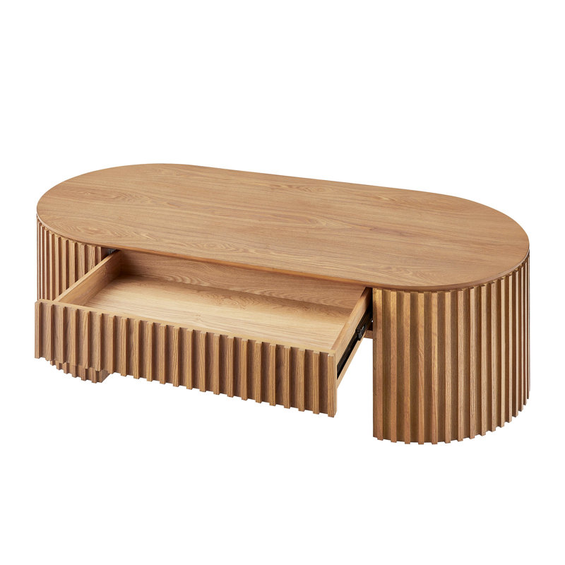 Table basse en MDF avec tiroir, Bois de chêne