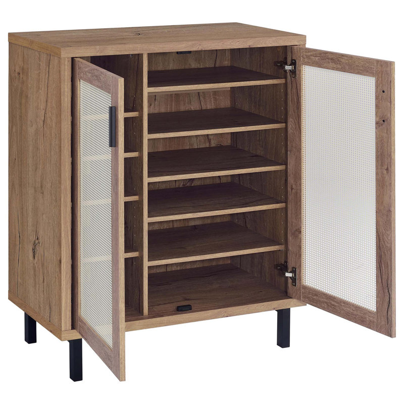 Armoire de rangement moderne à 2 portes pour chaussures avec tablettes réglables Modern