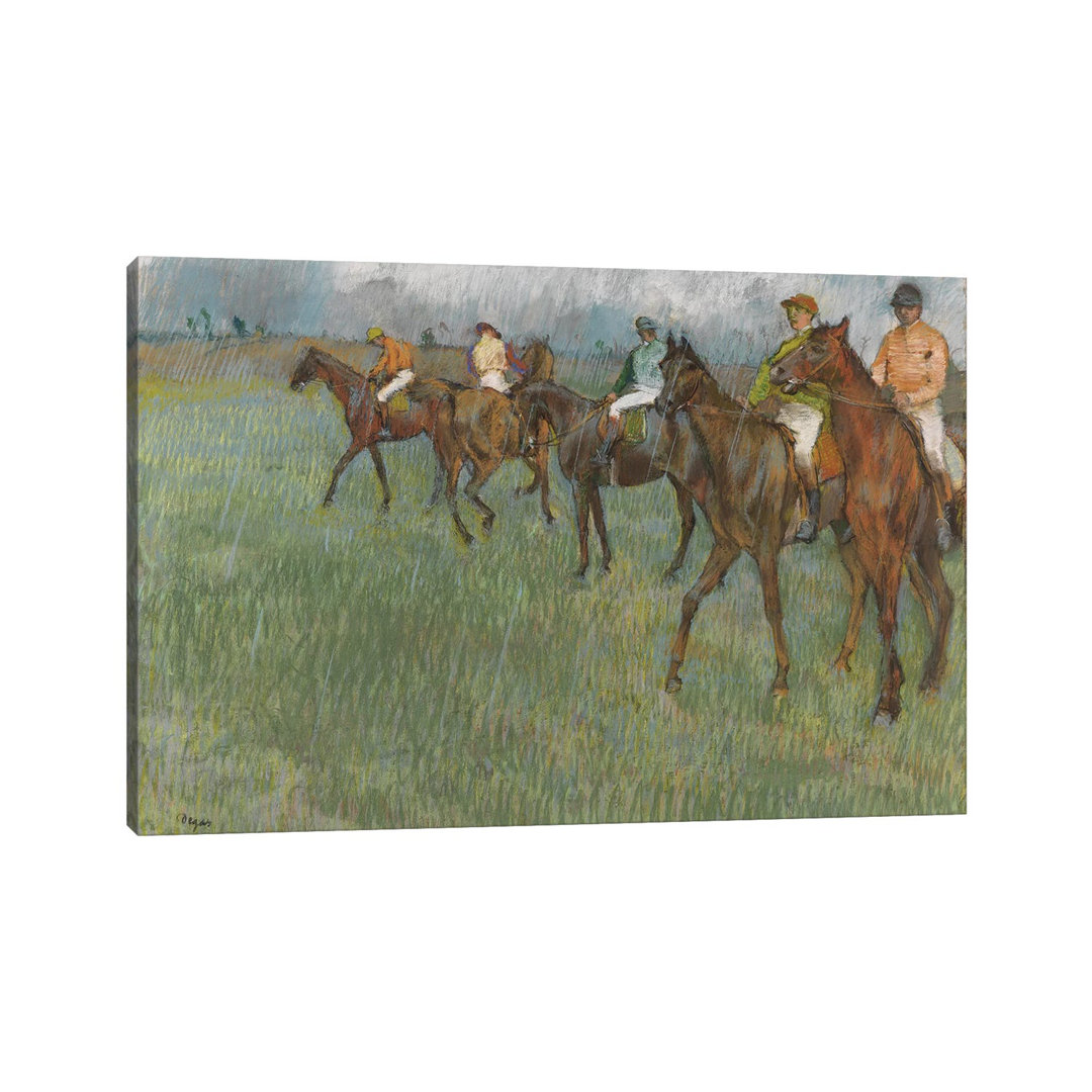 Jockeys in the Rain, C.1886 by Edgar Degas - Wrapped Canvas Painting