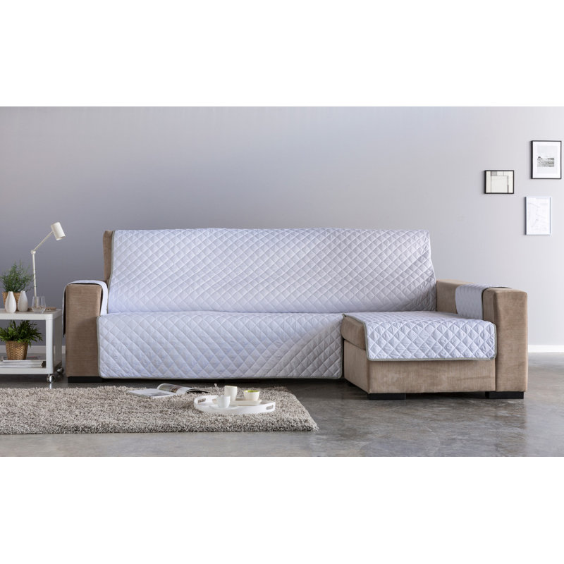 Eden Chaise Lounge Slipcover, Grey, 220cm H x 400cm W x 220cm D