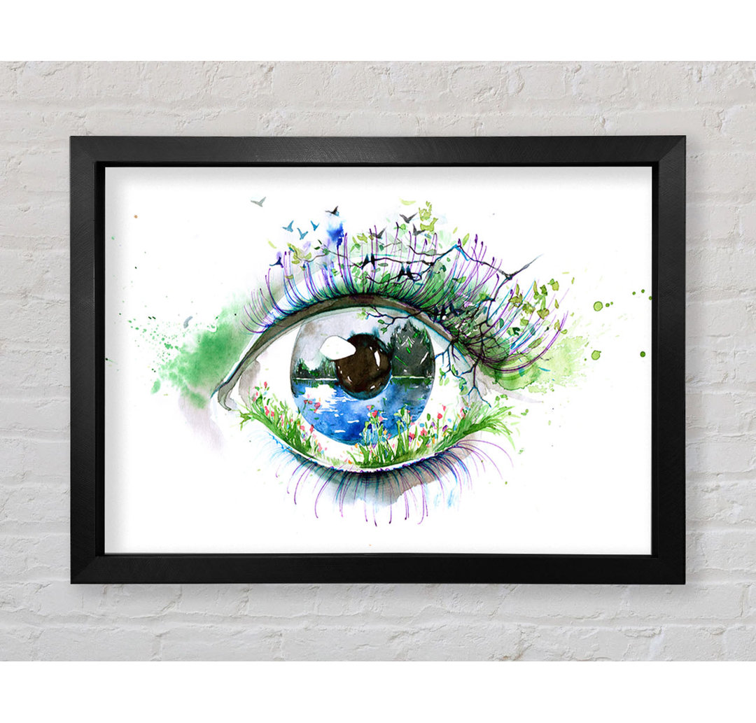 Aquarell Natur Auge Gerahmter Druck Wandkunst