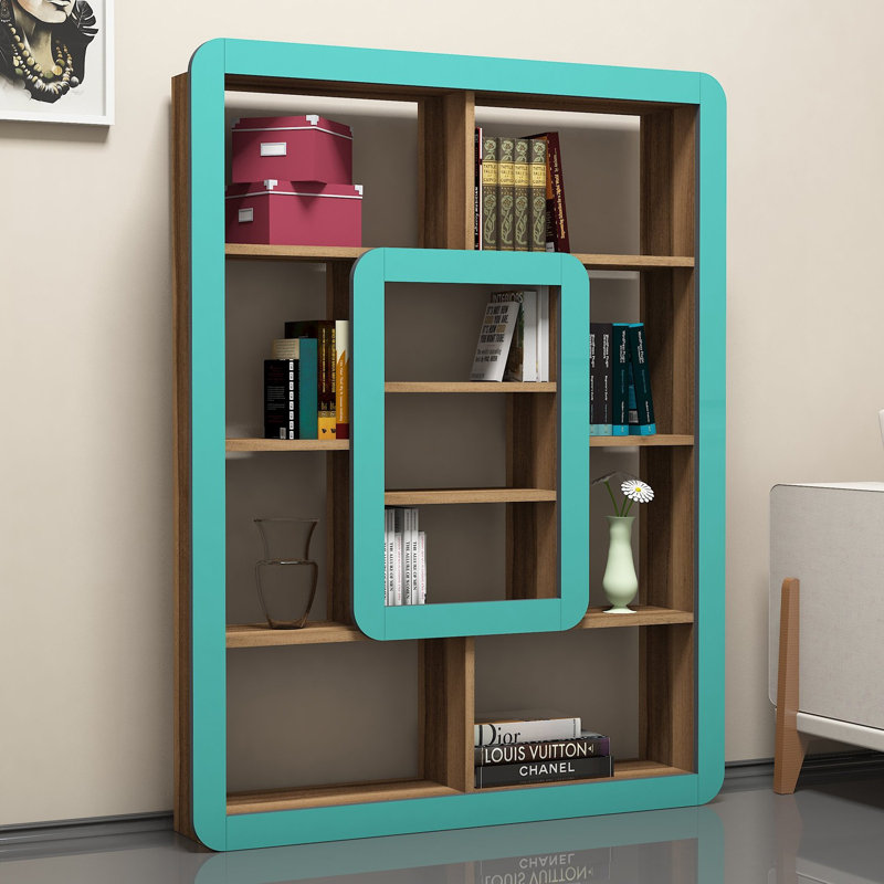 Rawson Bookcase, Walnut/Turquoise