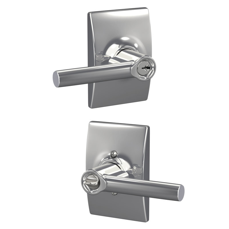 Broadway Keyed (Entry) Door Lever, Bright Chrome, Keyed Alike