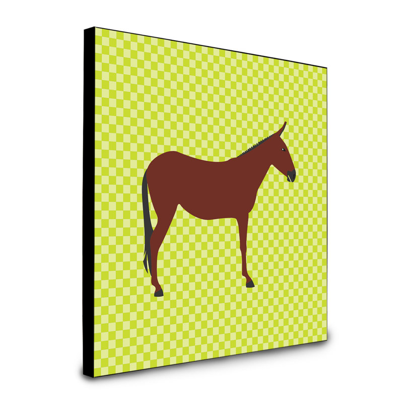 Hinny cheval donkey, art encadré Banducci, Vert