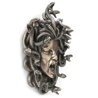 7.28 In H Head Of Medusa Wall Plaque  Poly Resin